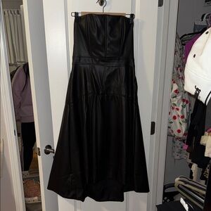 Leather Black Strapless Dress